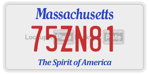 75ZN81  license plate in MA