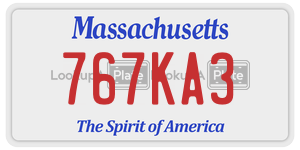 767KA3  license plate in MA