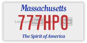 777HP0 license plate in Massachusetts