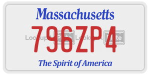 796ZP4 license plate in Massachusetts