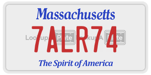 7ALR74  license plate in MA