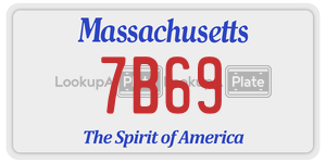7B69  license plate in MA