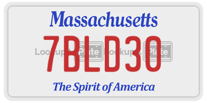 7BLD30 license plate in Massachusetts