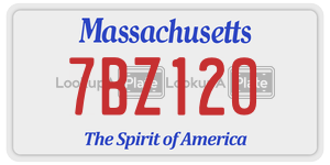 7BZ120  license plate in MA