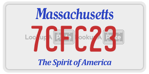 7CFC23  license plate in MA