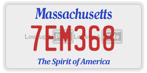 7EM368 license plate in Massachusetts