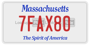 7FAX80  license plate in MA