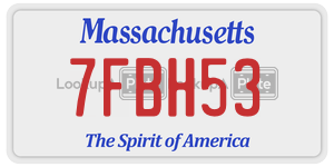 7FBH53  license plate in MA