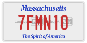 7FMN10 license plate in Massachusetts