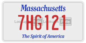 7HG121  license plate in MA