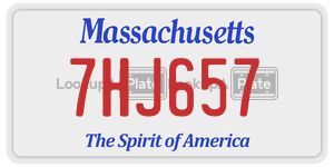 7HJ657  license plate in MA