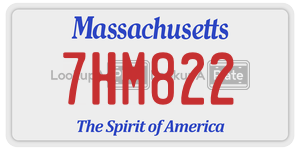 7HM822 license plate in Massachusetts