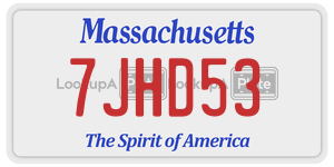7JHD53  license plate in MA