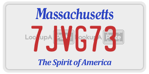 7JVG73  license plate in MA