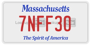 7NFF30 license plate in Massachusetts