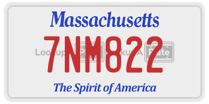 7NM822 license plate in Massachusetts