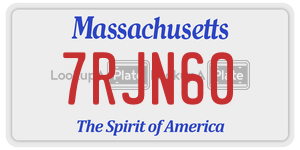 7RJN60 license plate in Massachusetts