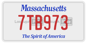 7TB973  license plate in MA