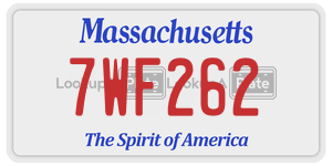 7WF262 license plate in Massachusetts