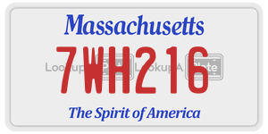 7WH216 license plate in Massachusetts