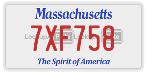 7XF758  license plate in MA