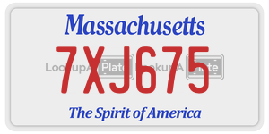 7XJ675  license plate in MA