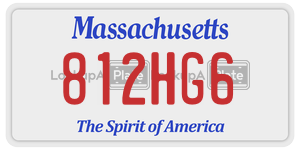 812HG6  license plate in MA