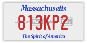 813KP2  license plate in MA