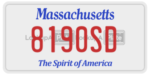 8190SD  license plate in MA