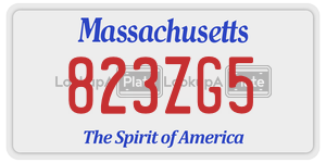 823ZG5 license plate in Massachusetts