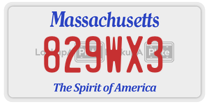 829WX3  license plate in MA