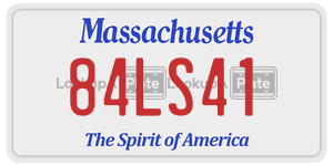 84LS41 license plate in Massachusetts