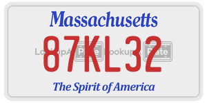 87KL32 license plate in Massachusetts