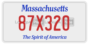 87X320  license plate in MA