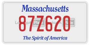87Z620  license plate in MA