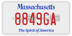 8849GA license plate in Massachusetts
