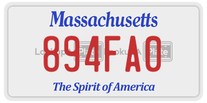 894FA0  license plate in MA