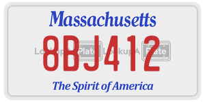 8BJ412 license plate in Massachusetts