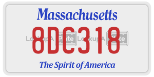 8DC318 license plate in Massachusetts