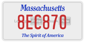 8EC870  license plate in MA