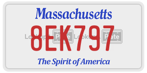 8EK797 license plate in Massachusetts