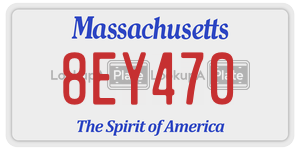 8EY470 license plate in Massachusetts