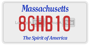 8GHB10 license plate in Massachusetts