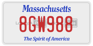 8GW988 license plate in Massachusetts