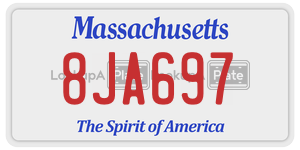 8JA697 license plate in Massachusetts