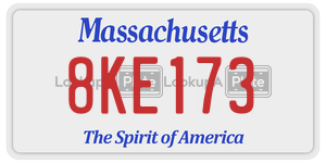 8KE173 license plate in Massachusetts
