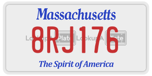 8RJ176 license plate in Massachusetts