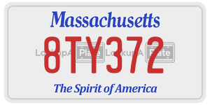 8TY372  license plate in MA