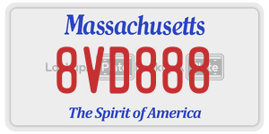 8VD888 license plate in Massachusetts