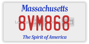 8VM868  license plate in MA
